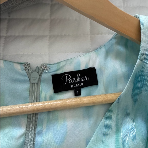 Parker Mermaid Silk Light Blue Ruched Mini Dress - Picture 5 of 6